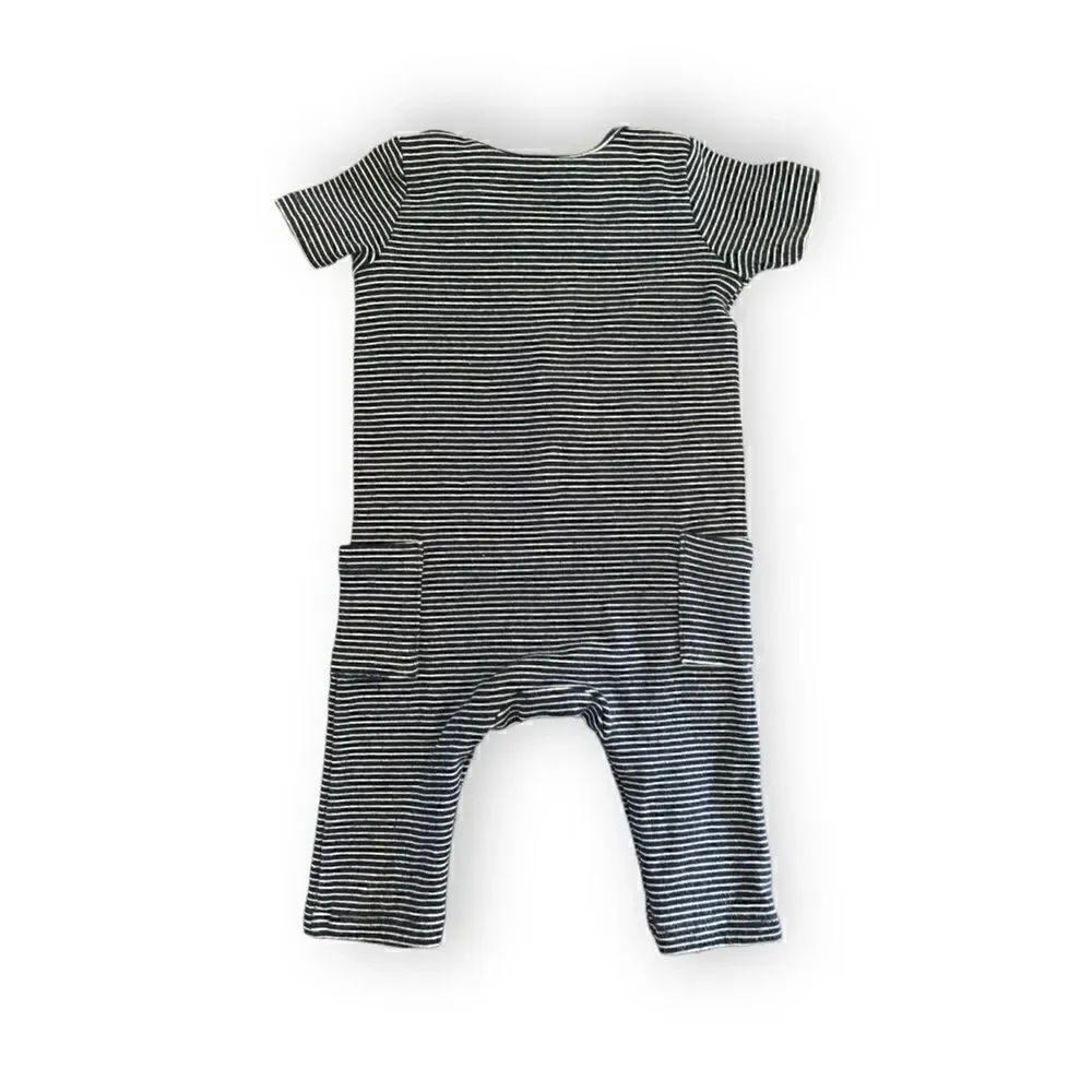 Maison Me blue and white striped onesie, like new, 3-6 months